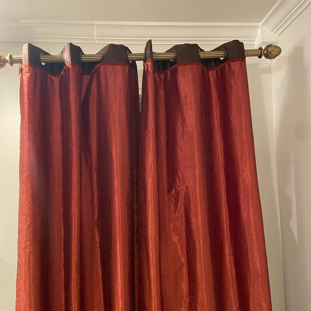 Elegant Rust Curtains 8 panels 84 in length